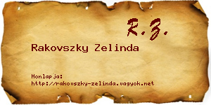 Rakovszky Zelinda névjegykártya